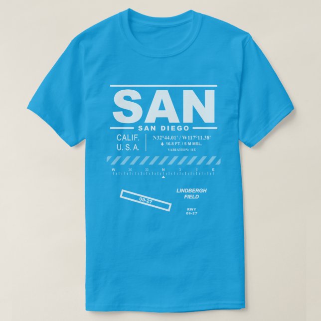 Camiseta Aeropuerto Internacional de San Diego (Diseño del anverso)