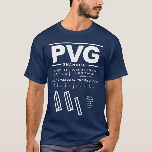 Camiseta Aeropuerto Internacional de Shanghai Pudong (Anverso)