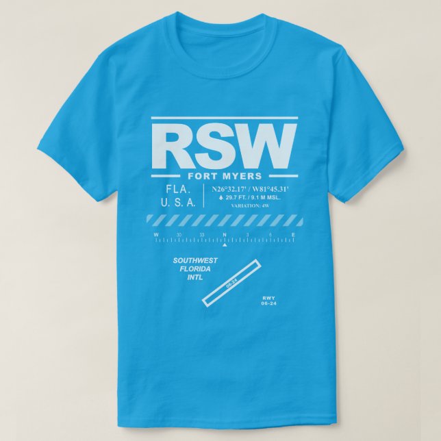 Camiseta Aeropuerto Internacional del Suroeste de Florida C (Diseño del anverso)