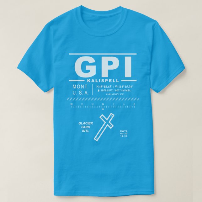Camiseta Aeropuerto Internacional Glaciar Park GPI (Diseño del anverso)