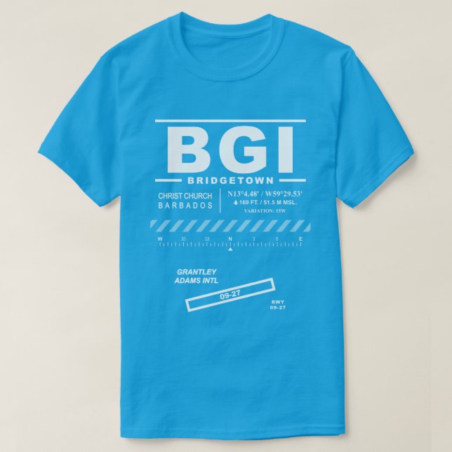 Camiseta Aeropuerto Internacional Grantley Adams BGI T-Shir (Diseño del anverso)
