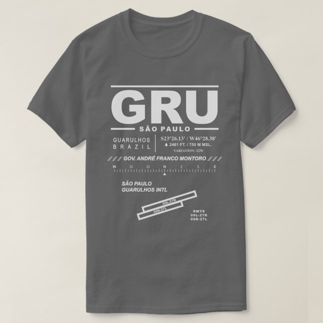 Camiseta Aeropuerto Internacional Guarulhos de Sao Paulo (Diseño del anverso)