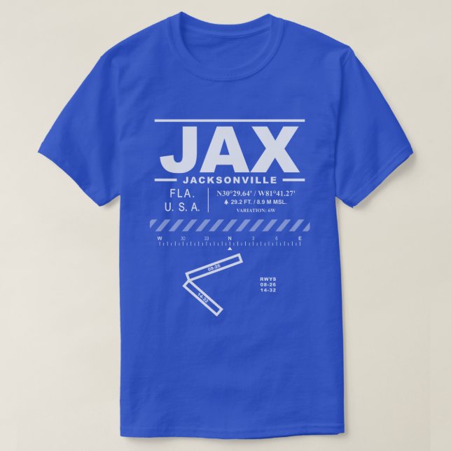 Camiseta Aeropuerto Internacional JAX T-Shirt de Jacksonvil (Diseño del anverso)