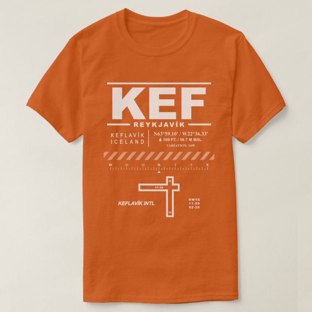 Camiseta Aeropuerto Internacional Keflavík KEF T-Shirt (Diseño del anverso)