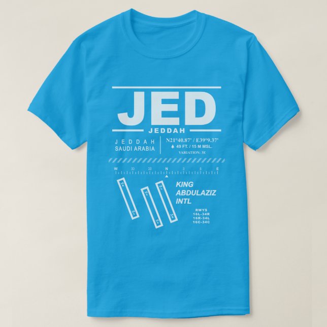 Camiseta Aeropuerto Internacional King Abdulaziz JED Tee Sh (Diseño del anverso)