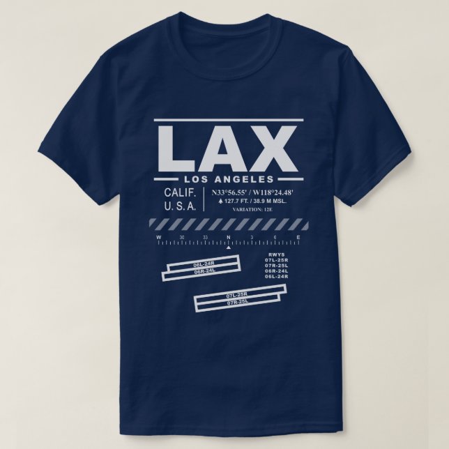 Camiseta Aeropuerto Internacional LAX T-Shirt de Los Ángele (Diseño del anverso)