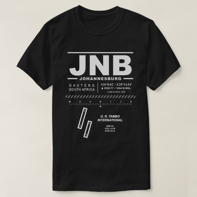 Camiseta Aeropuerto Internacional O. R. Tambo (Diseño del anverso)