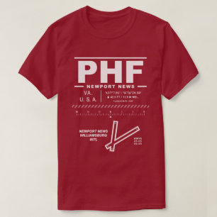Camiseta Aeropuerto Internacional PHF de Newport News Willi