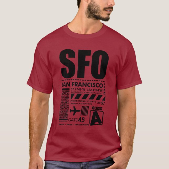 Camiseta Aeropuerto Internacional SFO San Francisco (Anverso)