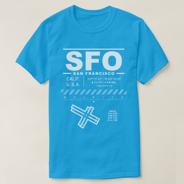 Camiseta Aeropuerto Internacional SFO T-Shirt de San Franci (Diseño del anverso)