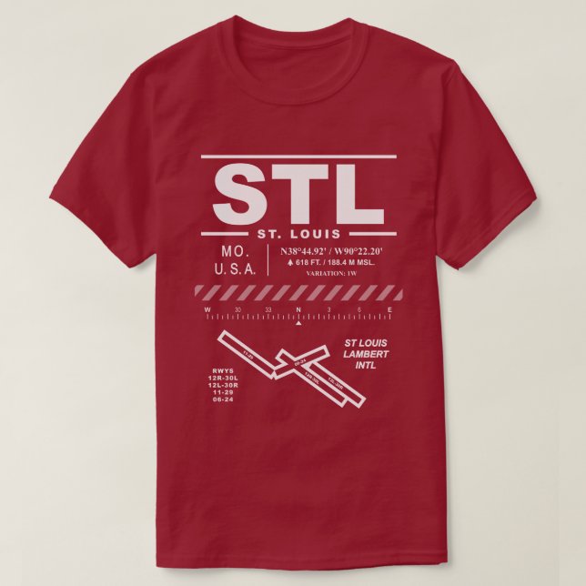 Camiseta Aeropuerto Internacional St Louis Lambert STL T-Sh (Diseño del anverso)