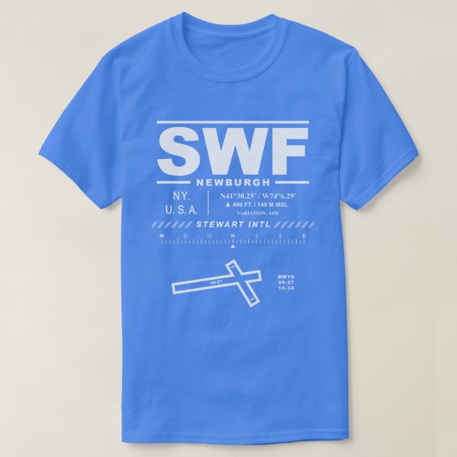 Camiseta Aeropuerto Internacional Stewart SWF Tee Shirt (Diseño del anverso)