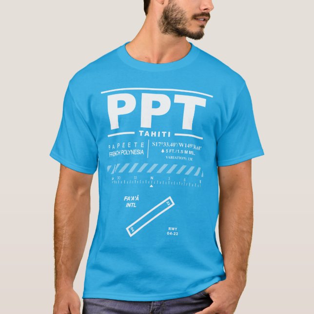 Camiseta Aeropuerto Internacional Tahiti Faaa PPT T-Shirt (Anverso)