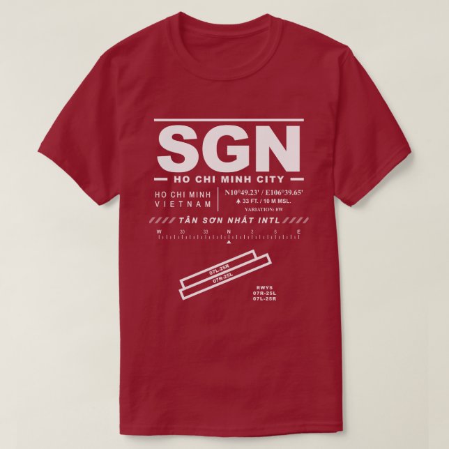 Camiseta Aeropuerto Internacional Tan Son Nhat SGN (Diseño del anverso)