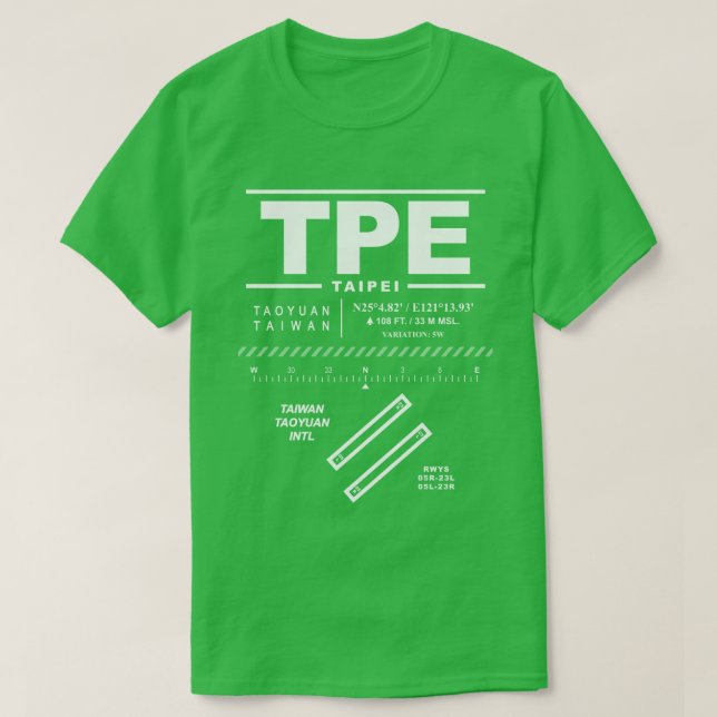 Camiseta Aeropuerto Internacional TPE de Taiwán (Diseño del anverso)