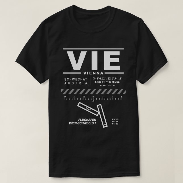 Camiseta Aeropuerto Internacional VIE Tee Shirt (Diseño del anverso)