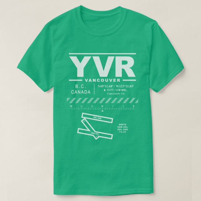 Camiseta Aeropuerto Internacional YVR T-Shirt (Diseño del anverso)