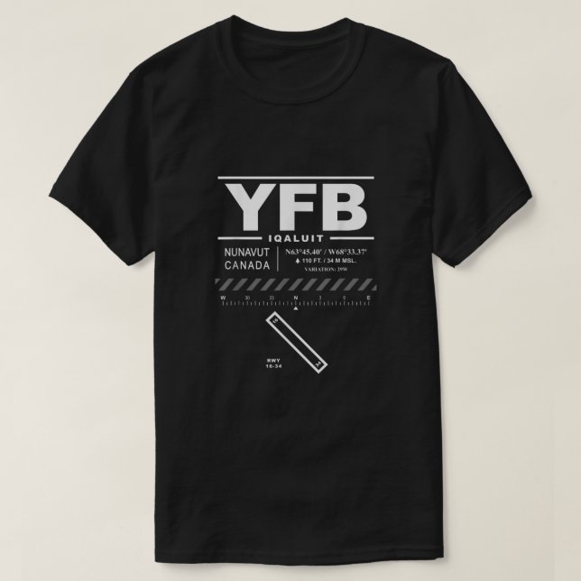 Camiseta Aeropuerto Iqaluit Nunavut Canada Yfb (Diseño del anverso)
