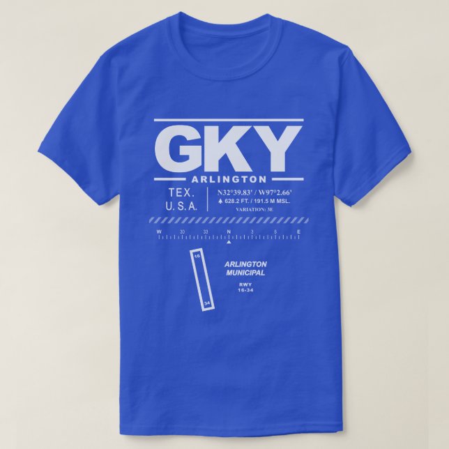 Camiseta Aeropuerto Municipal de Arlington GKY (Diseño del anverso)