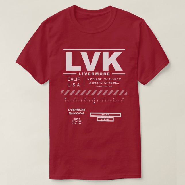 Camiseta Aeropuerto Municipal de Livermore LVK T-Shirt (Diseño del anverso)