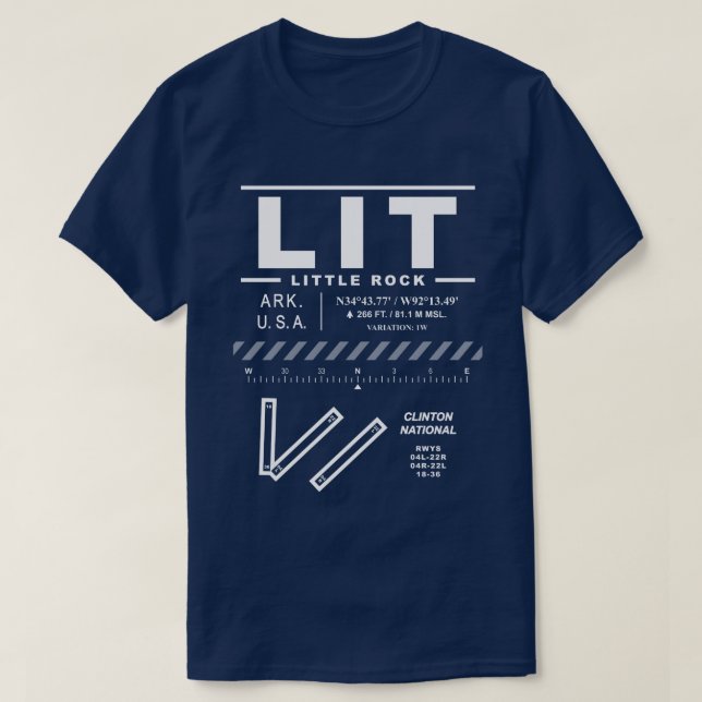 Camiseta Aeropuerto Nacional Clinton LIT (Diseño del anverso)