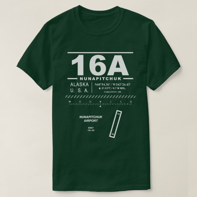 Camiseta Aeropuerto NUP 16A de Nunapitchuk (Diseño del anverso)