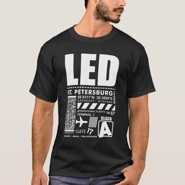 Camiseta Aeropuerto Pulkovo LED de San Petersburgo (Anverso)