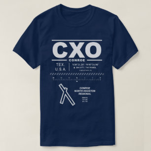 Camiseta Aeropuerto Regional de Conroe/North Houston - CXO 