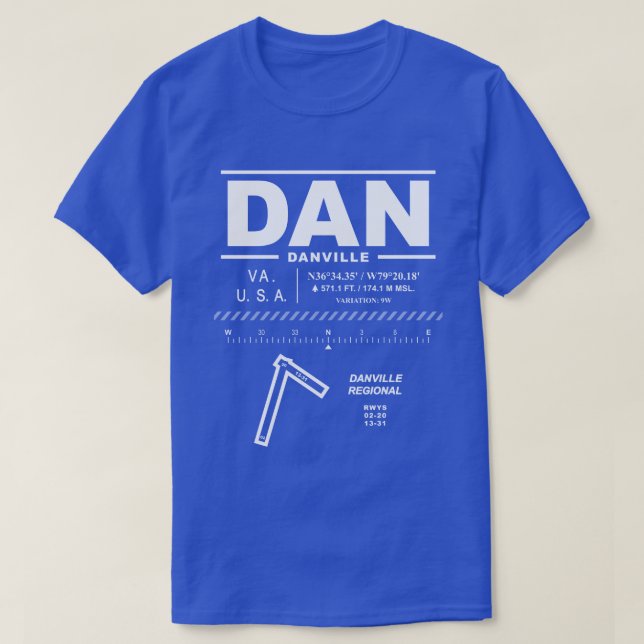 Camiseta Aeropuerto Regional de Danville DAN T-Shirt (Diseño del anverso)