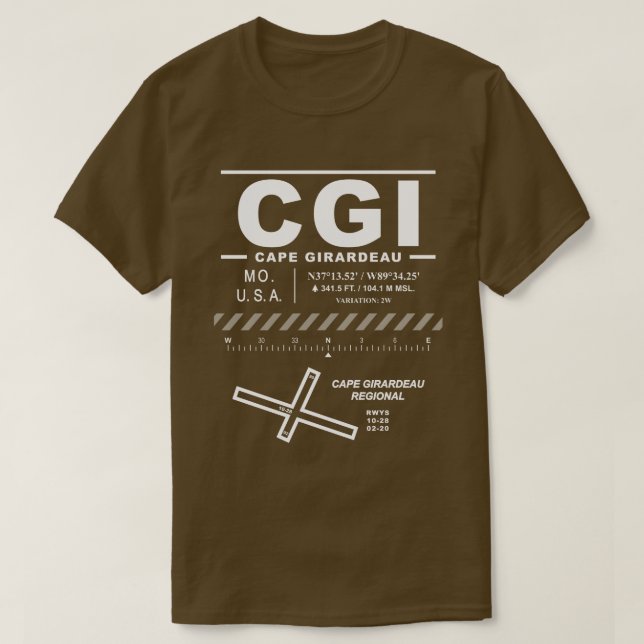 Camiseta Aeropuerto Regional de Girardeau (Diseño del anverso)