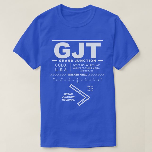 Camiseta Aeropuerto Regional de Grand Junction GJT-Shirt (Diseño del anverso)