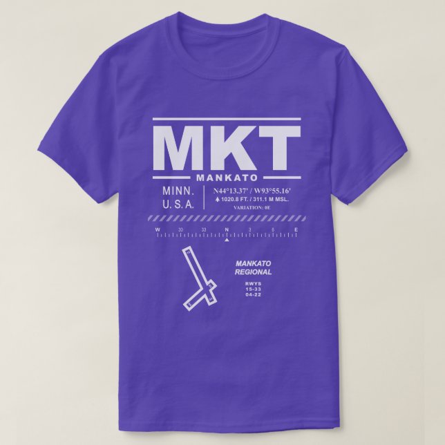 Camiseta Aeropuerto Regional de Mankato MKT (Diseño del anverso)