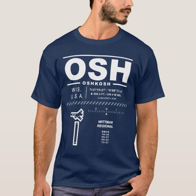 Camiseta Aeropuerto Regional de Wittman OSH T-Shirt (Anverso)