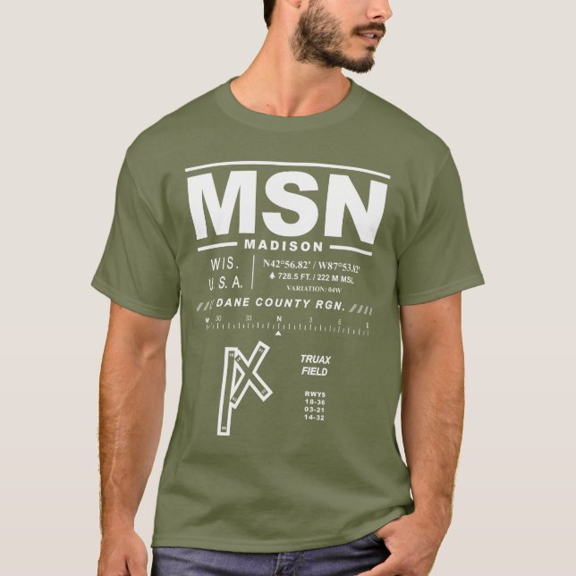 Camiseta Aeropuerto Regional del Condado de Dane MSN T-Shir (Anverso)