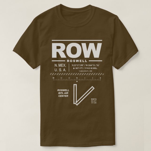 Camiseta Aeropuerto Roswell Int'l Air Center T-Shirt ROW (Diseño del anverso)