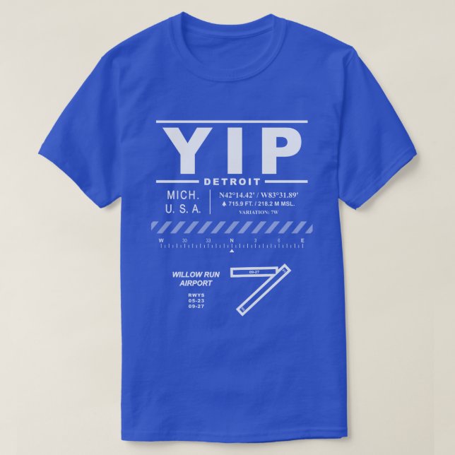 Camiseta Aeropuerto Willow Run YIP (Diseño del anverso)