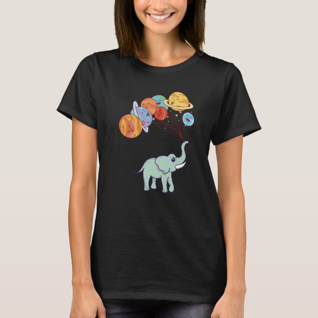 Camiseta Aerospace Solar System Planets  Space Elephant (Anverso)