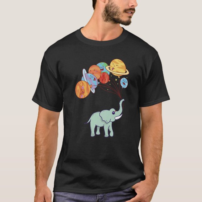 Camiseta Aerospace Solar System Planets  Space Elephant (Anverso)