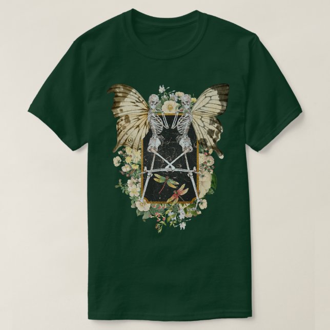 Camiseta Aes Fairy Grunge Butterfly Wing Skeleton Fairycore (Diseño del anverso)