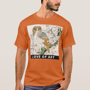 Camiseta Aest de Sakura, flor de cerezo y búho japonés vint