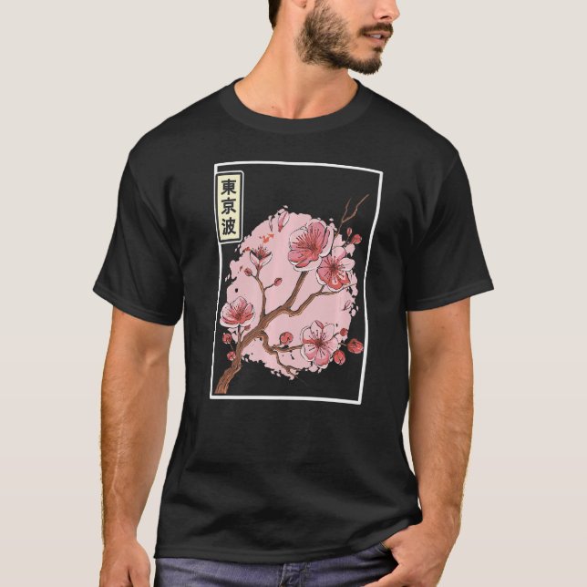 Camiseta Aestheti japonés del árbol sakura del cerezo (Anverso)
