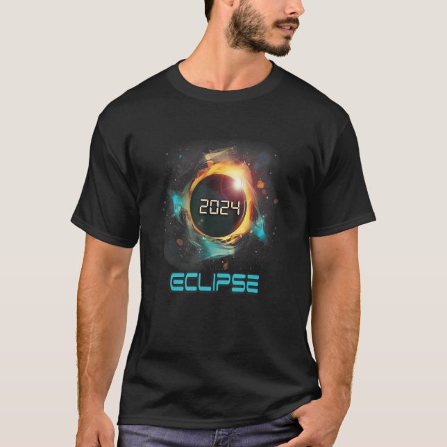 Camiseta Aesthetic Colorful Total Solar Eclipse 2024 (Anverso)