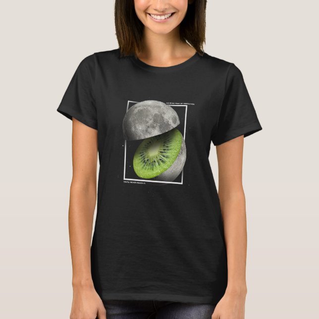 Camiseta Aesthetic Fruit Slice Moon Kiwi No Fear Of Perfect (Anverso)