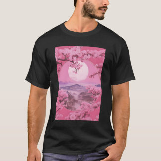 Camiseta Aesthetic Japanese Style Sakura Cherry Blossom Tre
