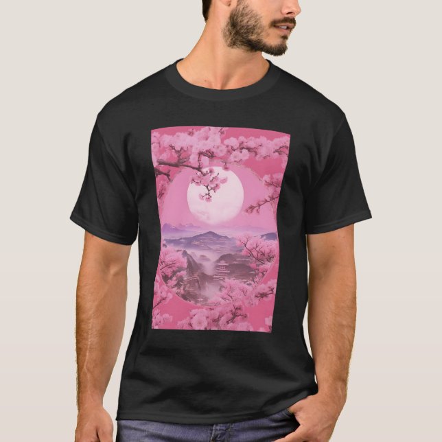 Camiseta Aesthetic Japanese Style Sakura Cherry Blossom Tre (Anverso)
