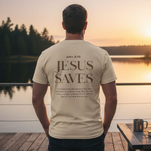 Camiseta Aesthetic Jesus Saves Shirt Christian Apparel Brow
