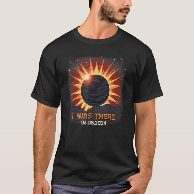 Camiseta Aesthetic Mountain Total Solar Eclipse 2024 I Was  (Anverso)