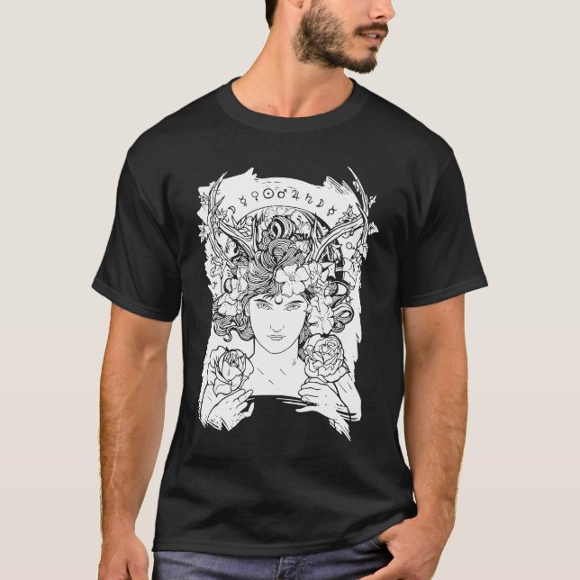 Camiseta Aesthetic Occult Witch Witchcraft Flowers Roses Wo (Anverso)