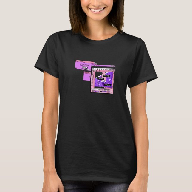 Camiseta Aesthetic PC Browser Vaporwave Sad Illustration   (Anverso)
