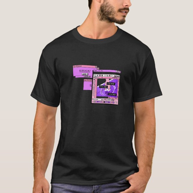 Camiseta Aesthetic PC Browser Vaporwave Sad Illustration   (Anverso)